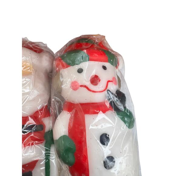 Vintage Robert Alan Foam Wax Novelty 4" Candles Santa Frosty Snowman - Picture 2 of 5